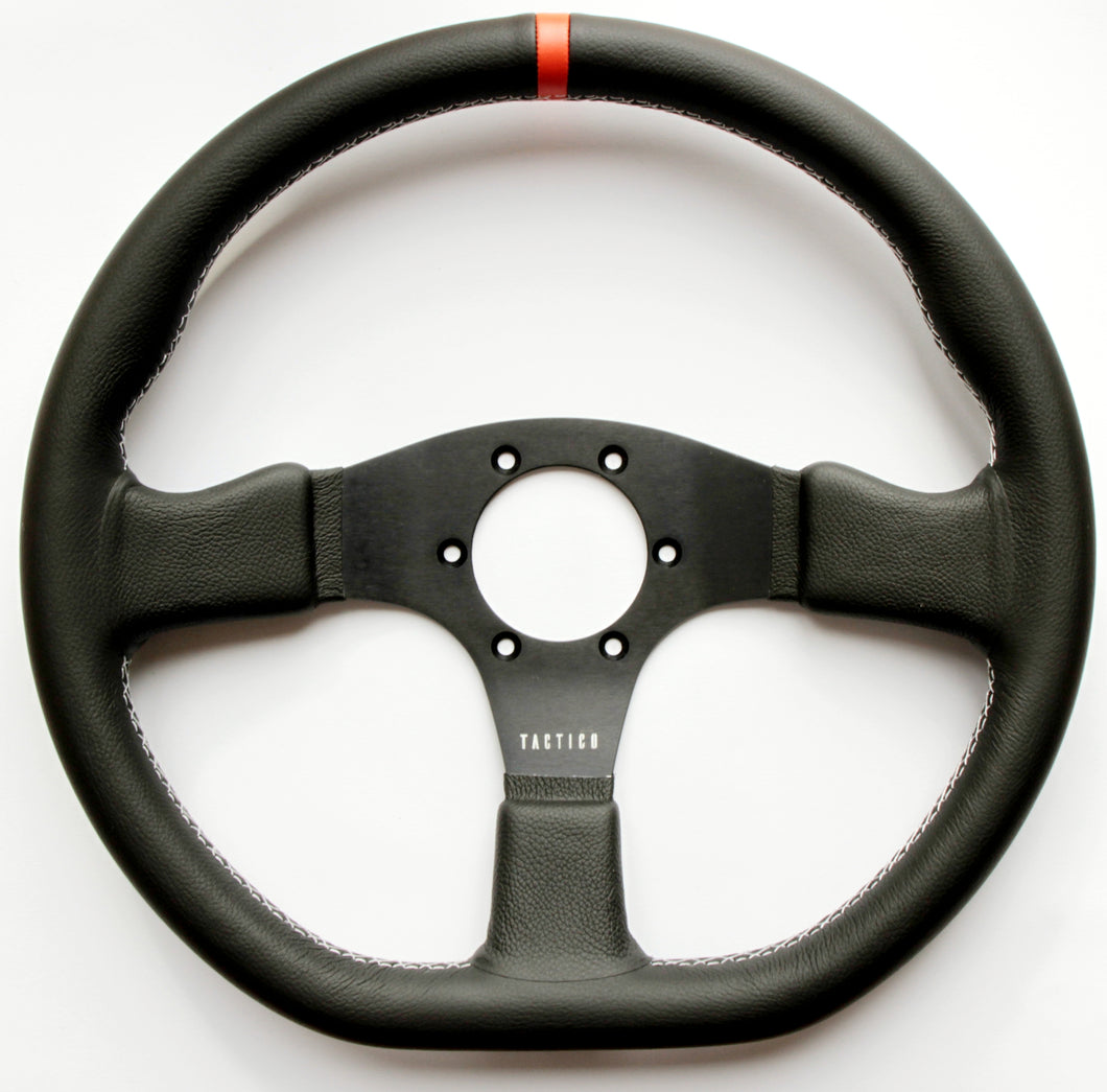 Flat bottom steering wheel with 12 o'clock marker from Tactico Racing Atelier